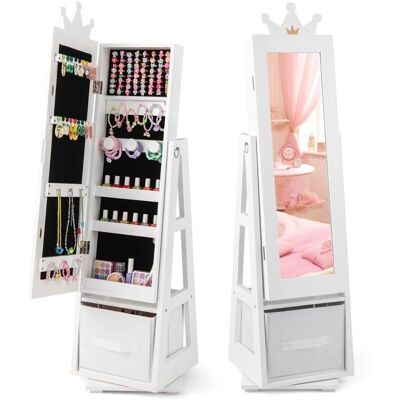 Costway - Kids Jewelry Armoire - Blanc - Miroir pleine longueur - Publicité Costway - Kids Jewelry Armoire - Blanc - Miroir pleine longueur - Publicité