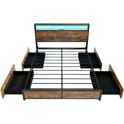 Costway - LED Cadre de lit - 200x160 cm - Bed frame - Publicité Costway - LED Cadre de lit - 200x160 cm - Bed frame - Publicité
