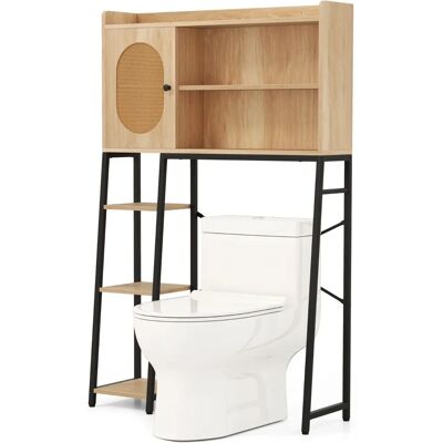 Costway OverToiletStorage - Naturel - Rotin PE - Placard - Publicité Costway OverToiletStorage - Naturel - Rotin PE - Placard - Publicité