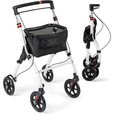 Costway - 4-Wheel Rollator - Blanc - 90-103 cm - Rollator - Publicité Costway - 4-Wheel Rollator - Blanc - 90-103 cm - Rollator - Publicité