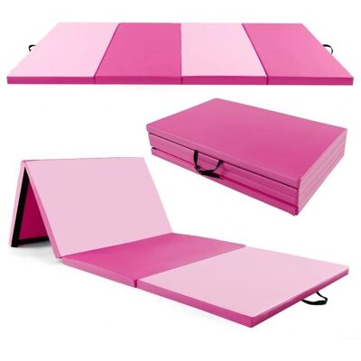 Costway - 4-Panel Foldable PU Leather - Tapis de gymnastique - Publicité Costway - 4-Panel Foldable PU Leather - Tapis de gymnastique - Publicité
