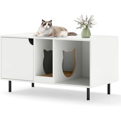 Meuble pour Bac à Litière pour Chat - 100cm Rangement multifonction - Publicité Meuble pour Bac à Litière pour Chat - 100cm Rangement multifonction - Publicité