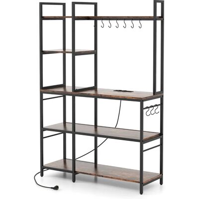 Costway - 5-Tier - Port USB-C - Crochets en S - Étagère - Publicité Costway - 5-Tier - Port USB-C - Crochets en S - Étagère - Publicité