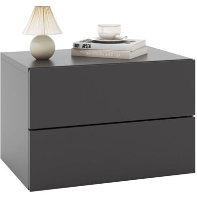 Costway Floating Wall Nightstand - Gray - 2 drawers - Nightstand - Publicité Costway Floating Wall Nightstand - Gray - 2 drawers - Nightstand - Publicité
