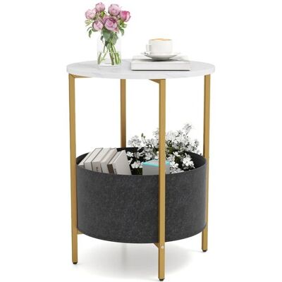 Costway - Table ronde 44cm - Panier amovible - Table d’appoint - Publicité Costway - Table ronde 44cm - Panier amovible - Table d’appoint - Publicité