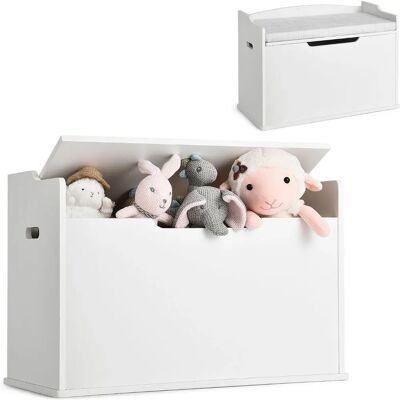 Costway - 2in1 - Białe - 74x39x52 cm - podnoszona skrzynia na zabawki Costway - 2in1 - Białe - 74x39x52 cm - podnoszona skrzynia na zabawki