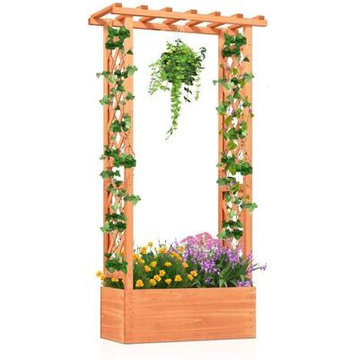 Costway - Jardinière treillis bois - Naranja Costway - Jardinière treillis bois - Naranja