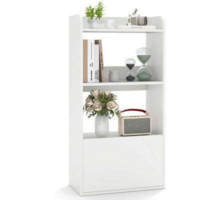 Costway - Display Shelf 3-Tier - White - Drawer - Bibliothèque - Publicité Costway - Display Shelf 3-Tier - White - Drawer - Bibliothèque - Publicité