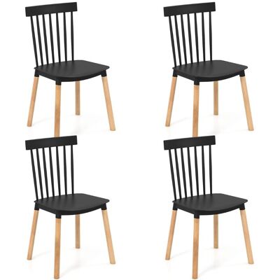 Costway - Windsor Dossier Fuseaux - Noir - Chaise - Publicité Costway - Windsor Dossier Fuseaux - Noir - Chaise - Publicité
