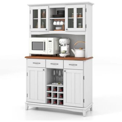 Costway - Buffet - Porte-bouteilles 9 bouteilles - Rangement - Publicité Costway - Buffet - Porte-bouteilles 9 bouteilles - Rangement - Publicité