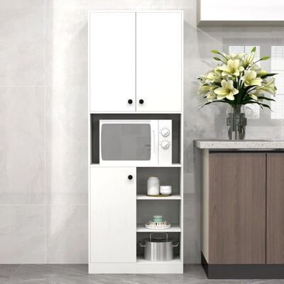 Costway - Buffet Haut Moderne 166 cm - Blanc - Placard de rangement - Publicité Costway - Buffet Haut Moderne 166 cm - Blanc - Placard de rangement - Publicité