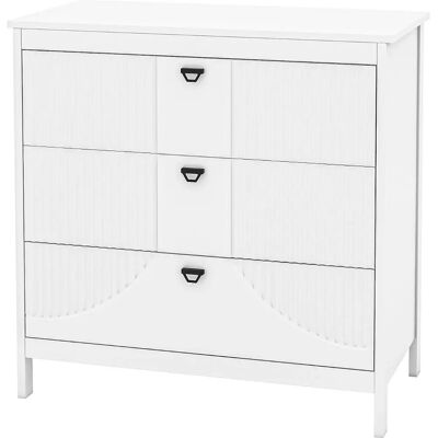 Costway - Commode - Blanc - 3-Drawer - Dresser - Publicité Costway - Commode - Blanc - 3-Drawer - Dresser - Publicité