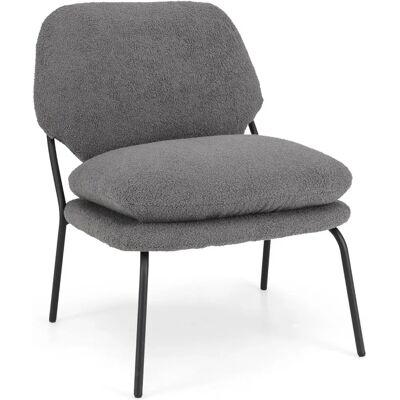 Costway - No-Armrest Modern Fabric Armchair - Gris - Armchair - Publicité Costway - No-Armrest Modern Fabric Armchair - Gris - Armchair - Publicité