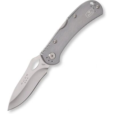 Couteau Buck 0722GYS1-B Gris - Lame 8,1cm - 95g - Manche en aluminium - Acier 420HC - Publicité Couteau Buck 0722GYS1-B Gris - Lame 8,1cm - 95g - Manche en aluminium - Acier 420HC - Publicité