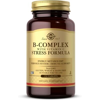 Solgar B-kompleks med Vitamin C Stressformel 250 Tabletter Solgar B-kompleks med Vitamin C Stressformel 250 Tabletter