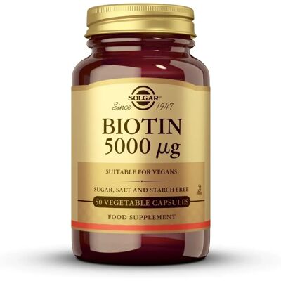 Solgar Biotina 5000 μg Capsule Vegetali - Integratore Alimentare Solgar Biotina 5000 μg Capsule Vegetali - Integratore Alimentare