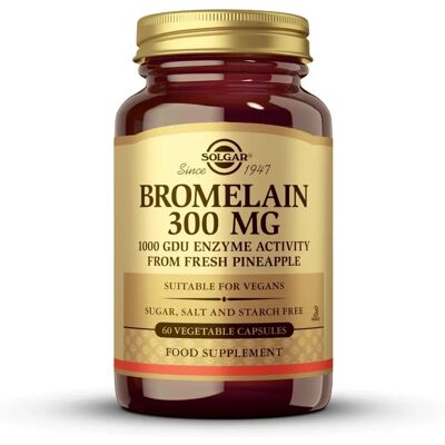 Solgar Bromelain 300 mg - Verdauungsenzyme für Reflux & Entzündung Solgar Bromelain 300 mg - Verdauungsenzyme für Reflux & Entzündung