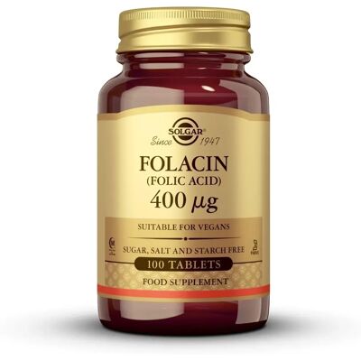 Solgar Folsäure 400 mcg - Vegane Tabletten für Schwangerschaft Solgar Folsäure 400 mcg - Vegane Tabletten für Schwangerschaft