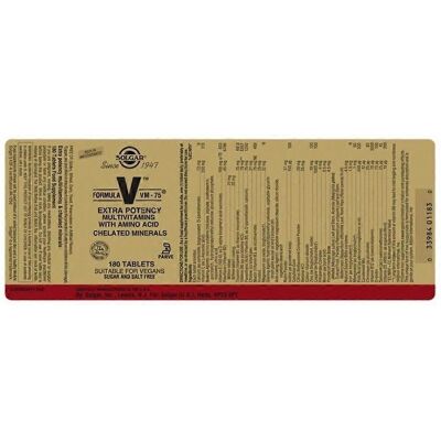Solgar Formuła VM-75 Tabletki Multiwitaminowe - 180 szt. Solgar Formuła VM-75 Tabletki Multiwitaminowe - 180 szt.