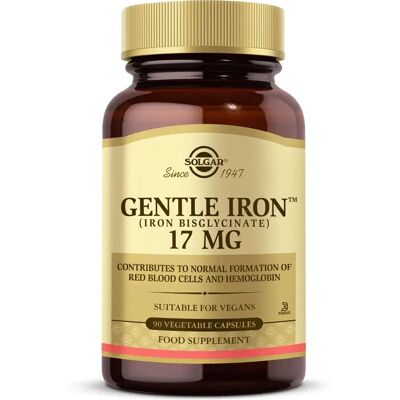 Solgar Mærke Mild Jern - Jern Bisglycinate Kapsler - 20mg - 90 Enheder Solgar Mærke Mild Jern - Jern Bisglycinate Kapsler - 20mg - 90 Enheder