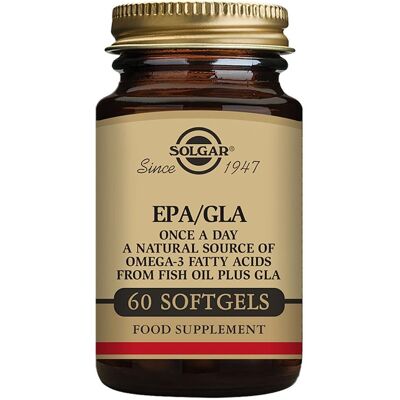Solgar EPA/GLA Softgels - Omega 3 Fatty Acids from Fish Oil - 60 Softgels Solgar EPA/GLA Softgels - Omega 3 Fatty Acids from Fish Oil - 60 Softgels