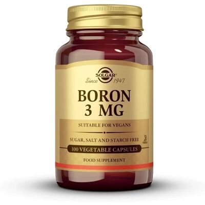 Solgar Boron 3mg kapselit (100 kpl) Solgar Boron 3mg kapselit (100 kpl)