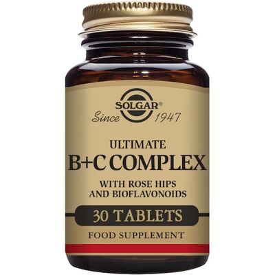 Solgar Ultimate B+C Complex - High Potency Vitamins - 30 Tablets Solgar Ultimate B+C Complex - High Potency Vitamins - 30 Tablets