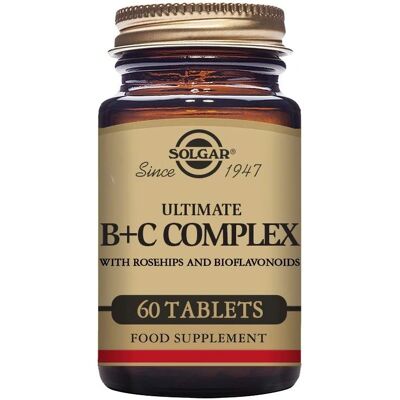 Solgar Ultimate B+C Complex - High Potency Vitamin B+C with Rose Hips & Bioflavonoids - 60 Tablets Solgar Ultimate B+C Complex - High Potency Vitamin B+C with Rose Hips & Bioflavonoids - 60 Tablets