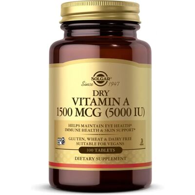 Solgar Vitamin A 5000 IU - Vegan, 100 Tabs - Nahrungsergänzung Solgar Vitamin A 5000 IU - Vegan, 100 Tabs - Nahrungsergänzung