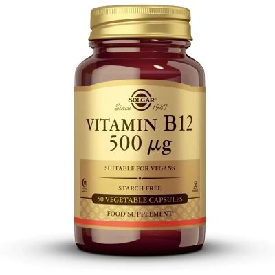 Solgar B12-vitamiini 500µg kapselit (50 kpl) Solgar B12-vitamiini 500µg kapselit (50 kpl)