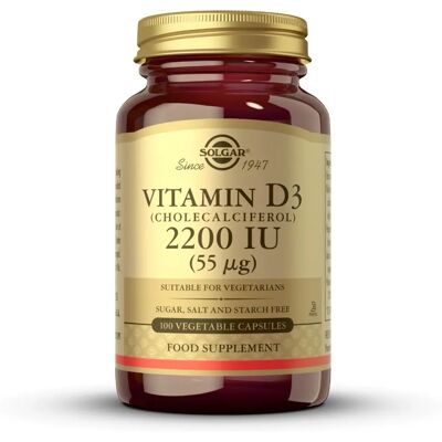 Solgar 55 mcg Βιταμίνη D3 Φυτικές Κάψουλες - 100 τεμ. Solgar 55 mcg Βιταμίνη D3 Φυτικές Κάψουλες - 100 τεμ.