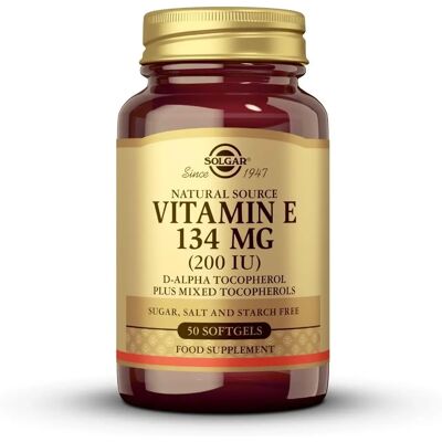 Solgar Vitamina E 134mg - D-Alpha Tocoferol - 50 Softgels Solgar Vitamina E 134mg - D-Alpha Tocoferol - 50 Softgels
