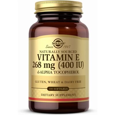 Solgar Vitamina E Cápsulas Blandas - Natural, 268mg, 400 IU, 100 cápsulas Solgar Vitamina E Cápsulas Blandas - Natural, 268mg, 400 IU, 100 cápsulas