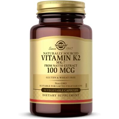 Solgar Vitamin K2 100μg Gemüse Kapseln - Unterstützt Knochen- & Kreislaufgesundheit Solgar Vitamin K2 100μg Gemüse Kapseln - Unterstützt Knochen- & Kreislaufgesundheit