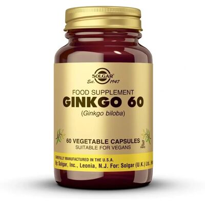 Solgar Ginkgo 60mg Vegicaps - Complément alimentaire - Publicité Solgar Ginkgo 60mg Vegicaps - Complément alimentaire - Publicité