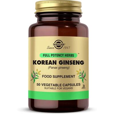 Solgar Korealainen ginseng - 50 kasvipohjaista kapselia - Tukee energiaa & elinvoimaa Solgar Korealainen ginseng - 50 kasvipohjaista kapselia - Tukee energiaa & elinvoimaa