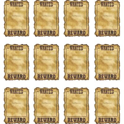 Cartel Western Wanted de Beistle - Decoración para fiesta Cartel Western Wanted de Beistle - Decoración para fiesta