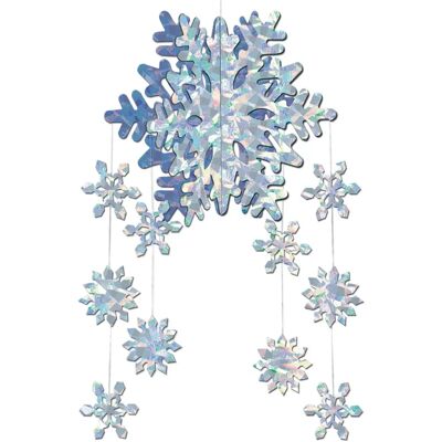 Décoration de Fête Beistle 20190 - Flocon de Neige 3D Suspendu Argenté - Publicité Décoration de Fête Beistle 20190 - Flocon de Neige 3D Suspendu Argenté - Publicité