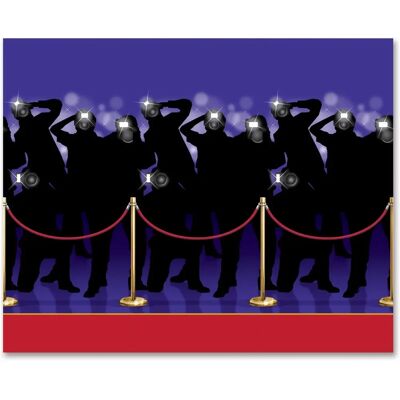 Beistle Hollywood Paparazzi Backdrop - 40 ft x 4 ft Party Wall Decor Beistle Hollywood Paparazzi Backdrop - 40 ft x 4 ft Party Wall Decor