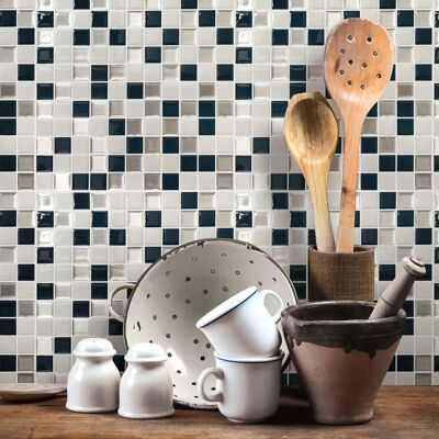 STICKTILES - Mosaik schwarz-weiss - Noir-Blanc - Wall tile - Publicité STICKTILES - Mosaik schwarz-weiss - Noir-Blanc - Wall tile - Publicité