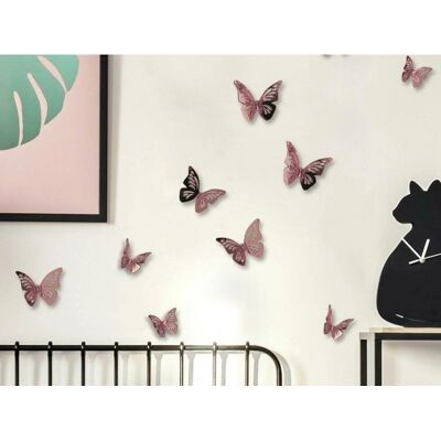 York Wallcoverings Papillon Rose 3D Autocollant Murale - Publicité York Wallcoverings Papillon Rose 3D Autocollant Murale - Publicité