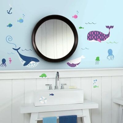 Room Mates Baleines Autocollants Muraux - 50 Pièces - Publicité Room Mates Baleines Autocollants Muraux - 50 Pièces - Publicité