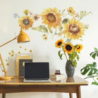 RoomMates Pegatina de Girasol - Decoración Floral - Tipo de Pared RoomMates Pegatina de Girasol - Decoración Floral - Tipo de Pared