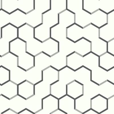 RoomMates Papel Pintado Geométrico Gris - Decoración de Pared RoomMates Papel Pintado Geométrico Gris - Decoración de Pared
