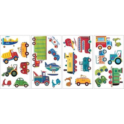 RoomMates RUMSKAMMAR Set mit 26 Transportfahrzeug-Aufklebern - Wanddekoration RoomMates RUMSKAMMAR Set mit 26 Transportfahrzeug-Aufklebern - Wanddekoration