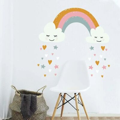 Naklejka na ścianę Rainbow Hearts - Dekoracja Dziecięca Naklejka na ścianę Rainbow Hearts - Dekoracja Dziecięca