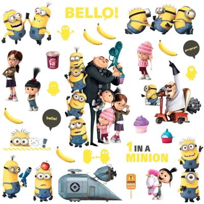 RoomMates - RM - Minions - Taille 25x45 cm - Sticker mural - Publicité RoomMates - RM - Minions - Taille 25x45 cm - Sticker mural - Publicité