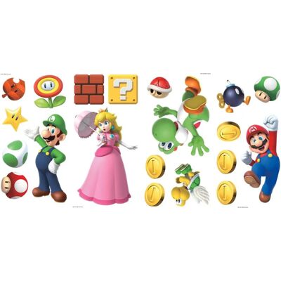 ROOMMATES Autocollants Muraux Super Mario Bros - Wallstickers - Publicité ROOMMATES Autocollants Muraux Super Mario Bros - Wallstickers - Publicité