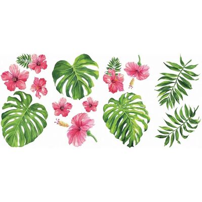 Adhesivo de Pared Hibisco Tropical de RoomMates - Extraíble y Reutilizable Adhesivo de Pared Hibisco Tropical de RoomMates - Extraíble y Reutilizable