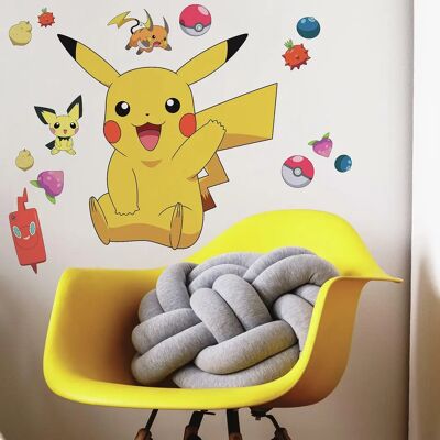 Autocollant Mur Pokémon - Décoration Réutilisable Pikachu - Publicité Autocollant Mur Pokémon - Décoration Réutilisable Pikachu - Publicité